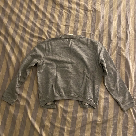 Carven Cropped Cut Out Grey Sweatshirt Sweater, Size Medium 38/40 - Picture 7 of 7